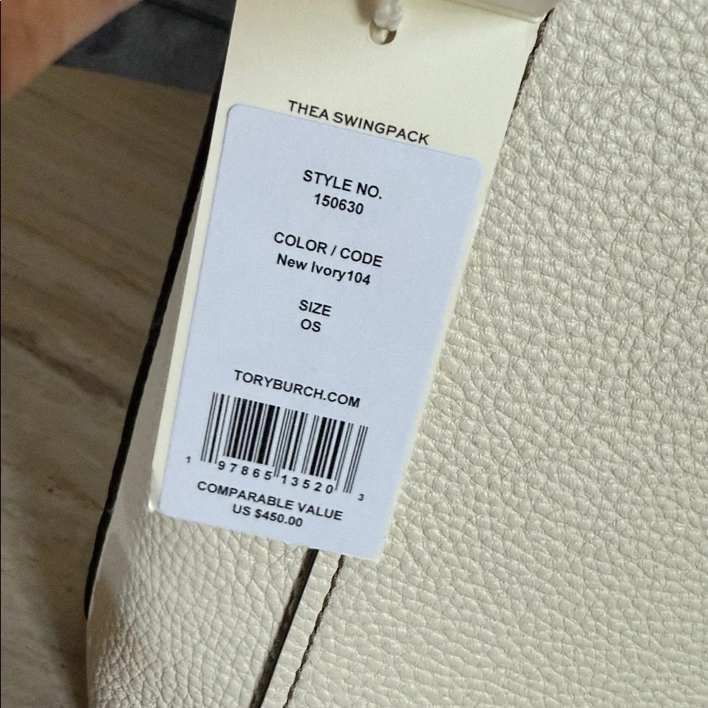 NWT , tory burch swingpack new ivory Leather crossbody
